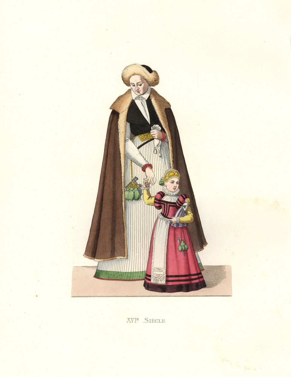 Frau aus Schlesien und Mädchen von Edmond Lechevallier Chevignard