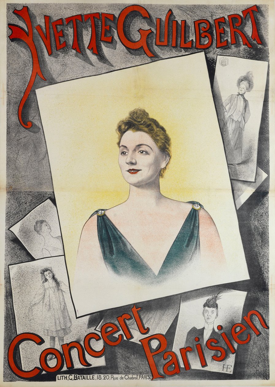 Yvette Guilbert Concert Parisien, 1890 von Edmond Marie Höner