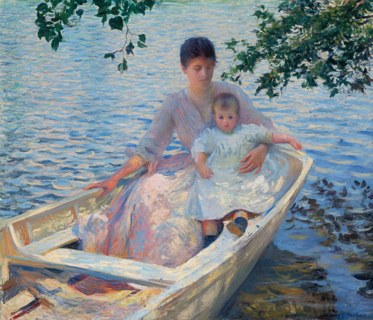 Mutter und Kind in einem Boot von Edmund Charles Tarbell