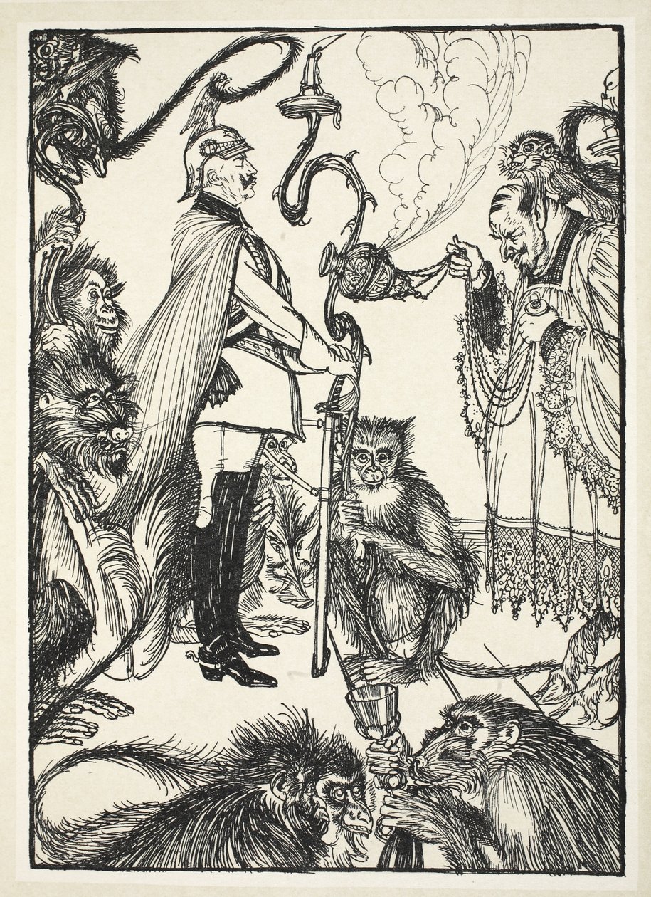 Die Schwarze Messe Nr. 1 (Der Zelebrant und der Zeremonienmeister), Illustration aus 