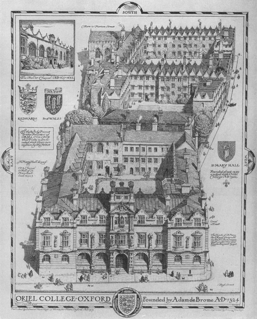 Oriel College, Oxford, 1919 von Edmund Hort New