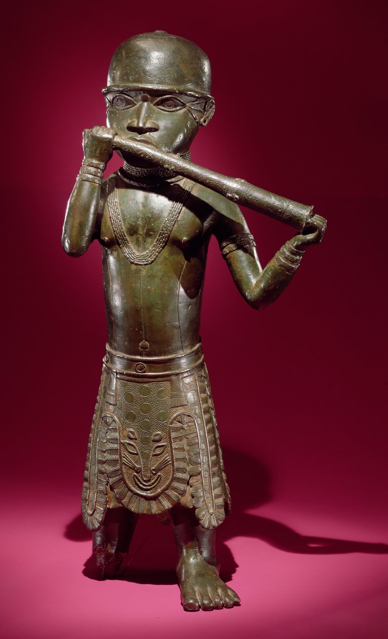 Hornbläser, aus Benin, Nigeria (Bronze) von Edo Culture