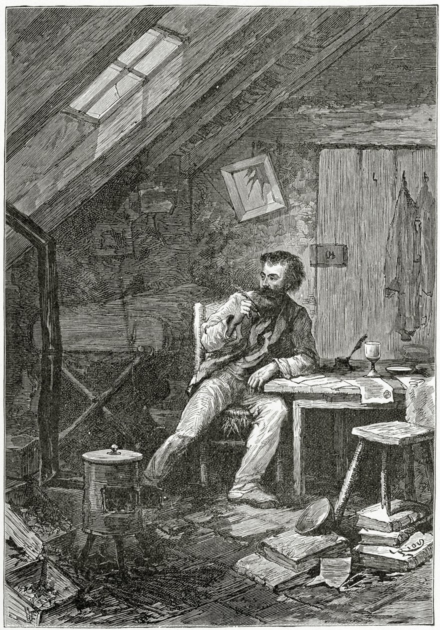 Im Dachboden, 19. Jahrhundert von Edouard Riou