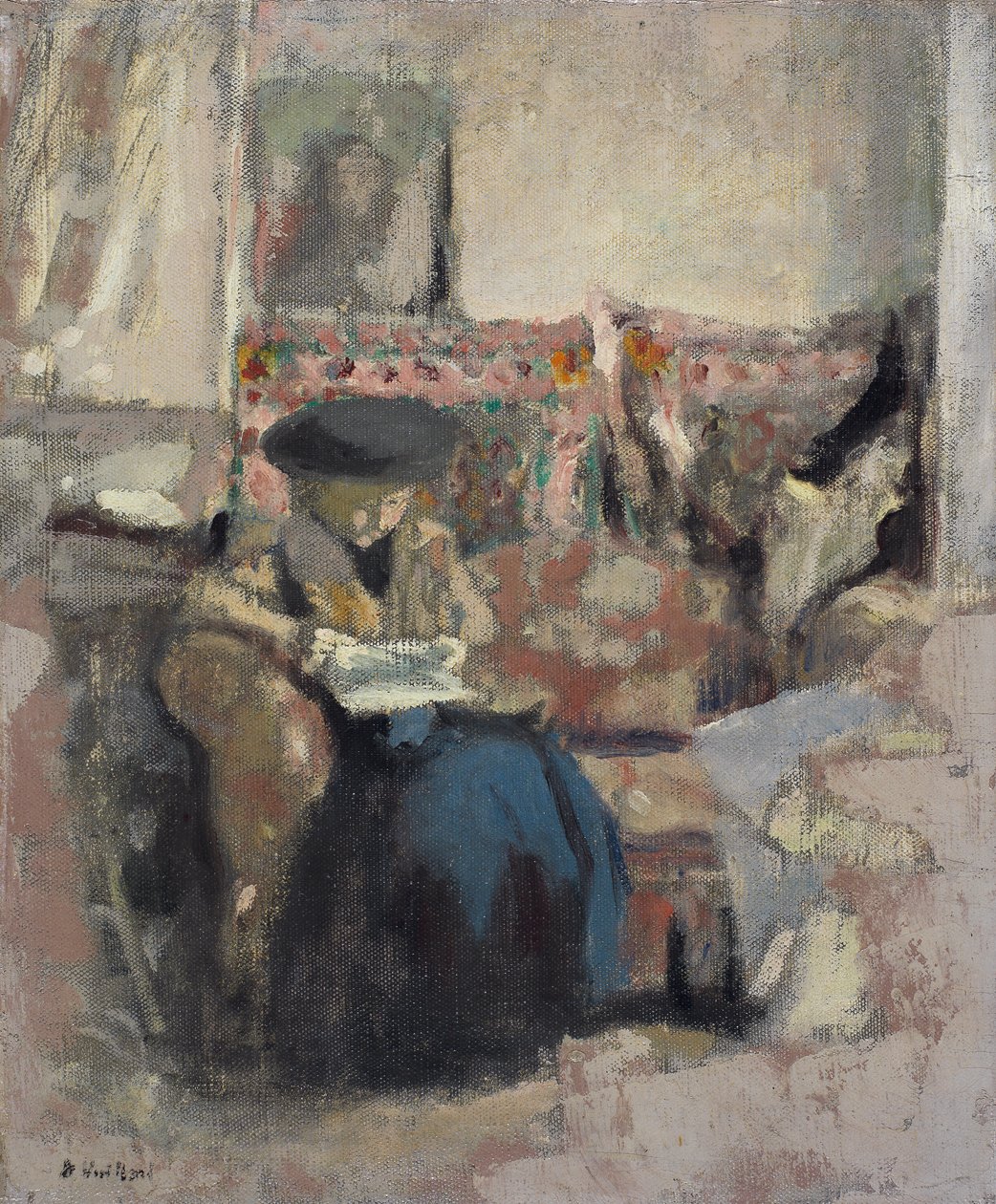 Die Leserin auf dem Kissen von Edouard Vuillard