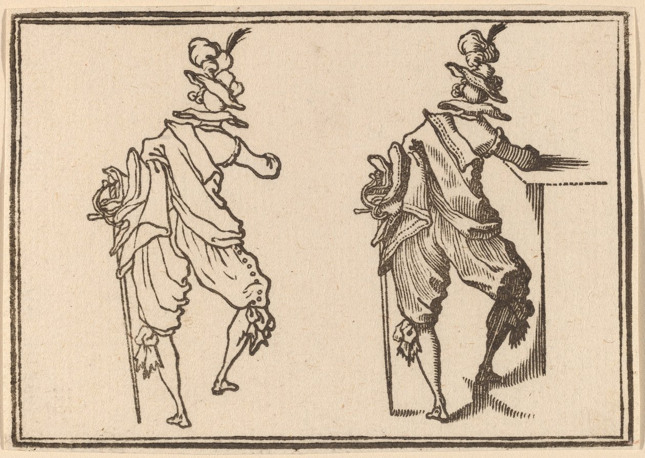 Mann mit Schwert von Edouard Eckman after Jacques Callot
