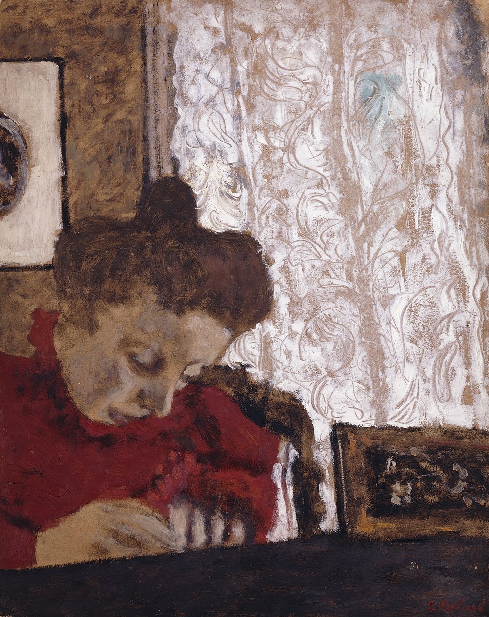 Marie Vuillard beim Schreiben von Edouard Vuillard