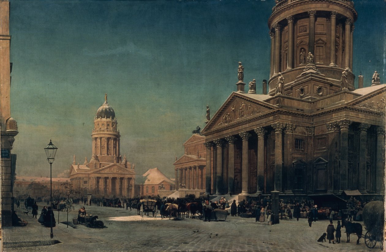 Gendarmenmarkt im Winter, 1857 von Johann Philipp Eduard Gartner