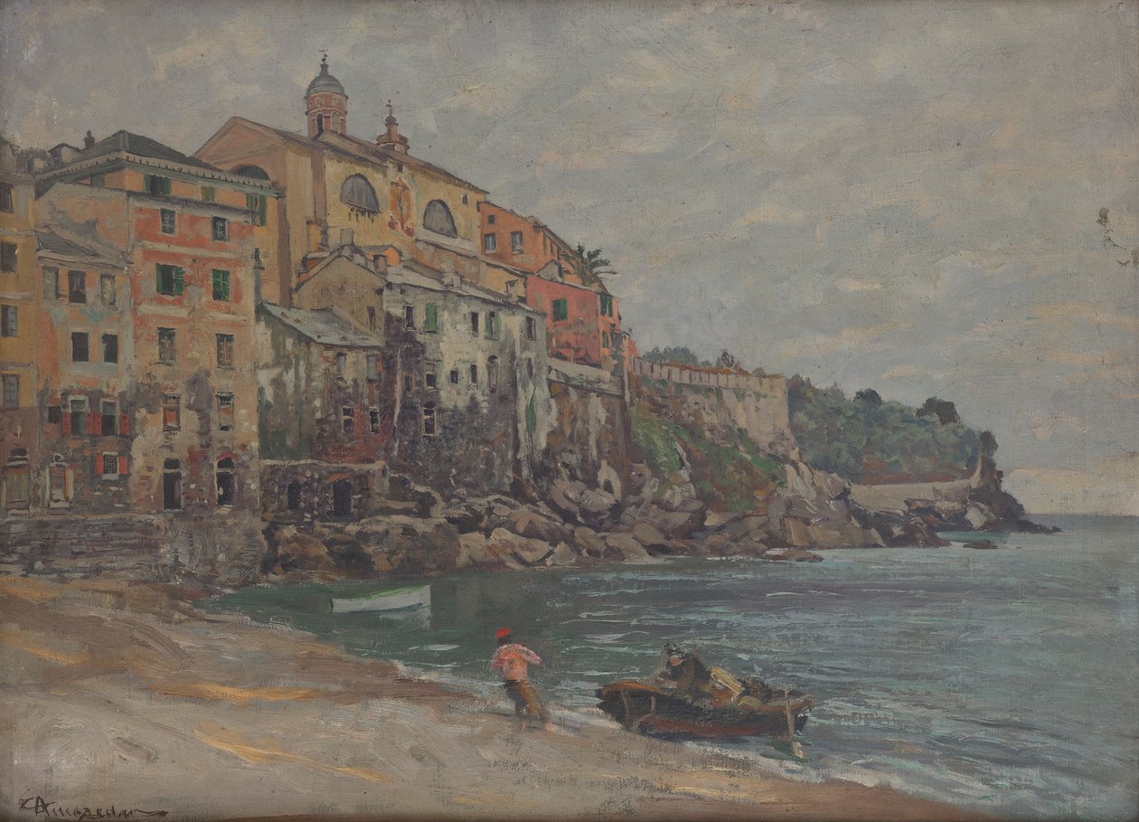 Italienische Stadt am Meer von Eduard Ameseder