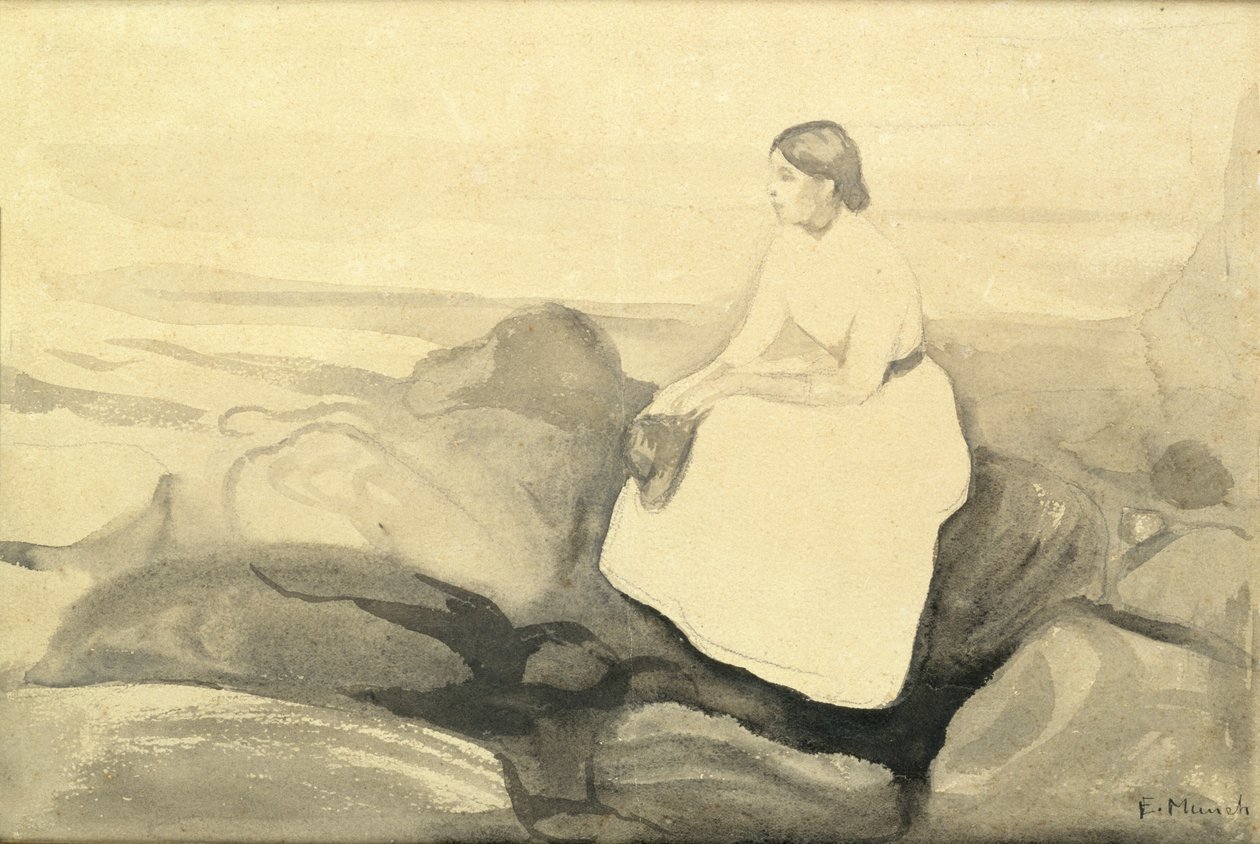 Inger am Strand, ca. 1889 von Edvard Munch