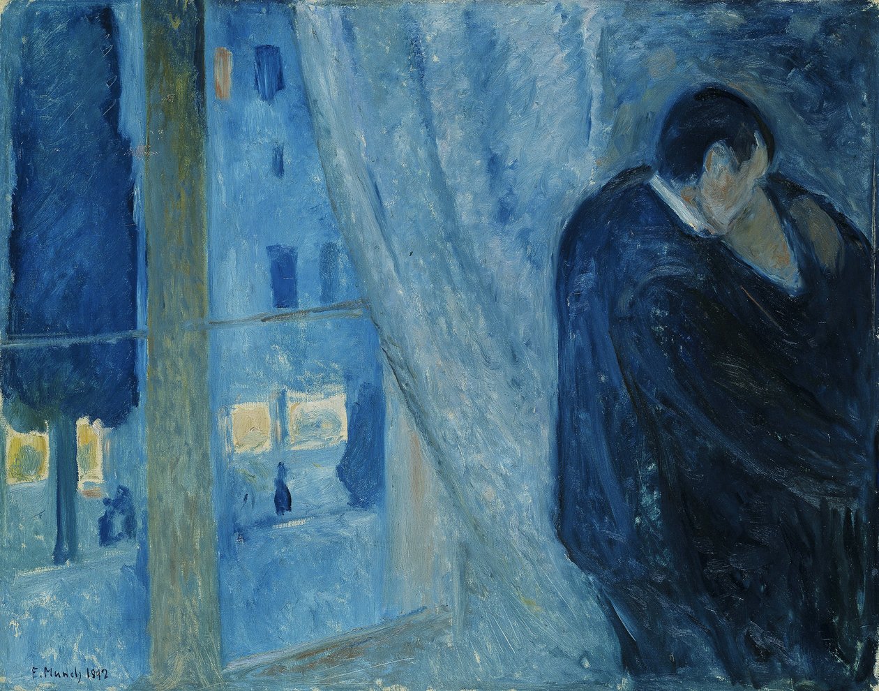 Kuss am Fenster von Edvard Munch