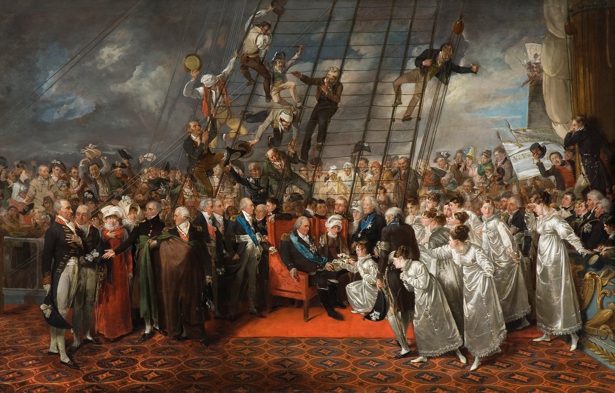 Die Ankunft von Louis XVIII in Calais, 1792-1819 von Edward Bird