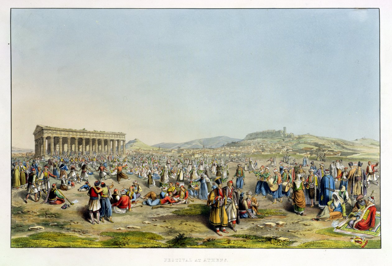 Fest in Athen, veröffentlicht von J. Rodwell, 1830 von Edward Dodwell