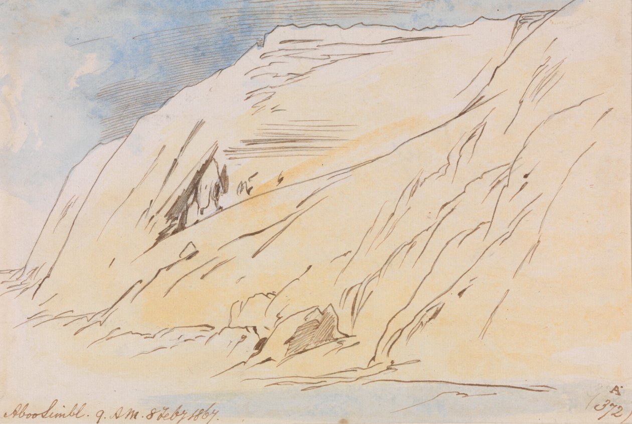 Abu Simbel, 9:00 Uhr, 8. Februar 1867 von Edward Lear