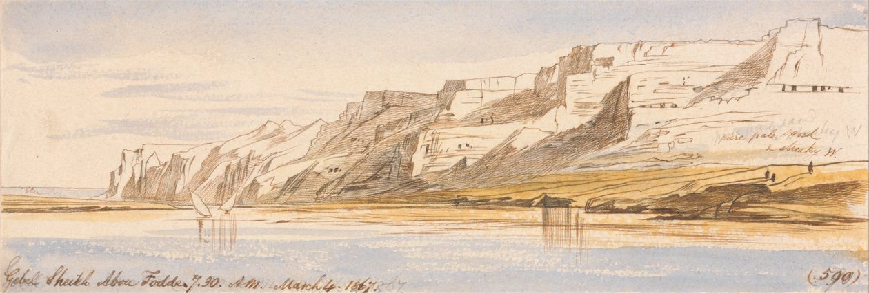 Gebel Sheikh Abu Fodde, 7:30 Uhr, 4. März 1867 von Edward Lear