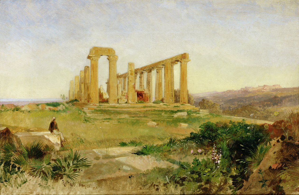 Tempel von Agrigent von Edward Lear