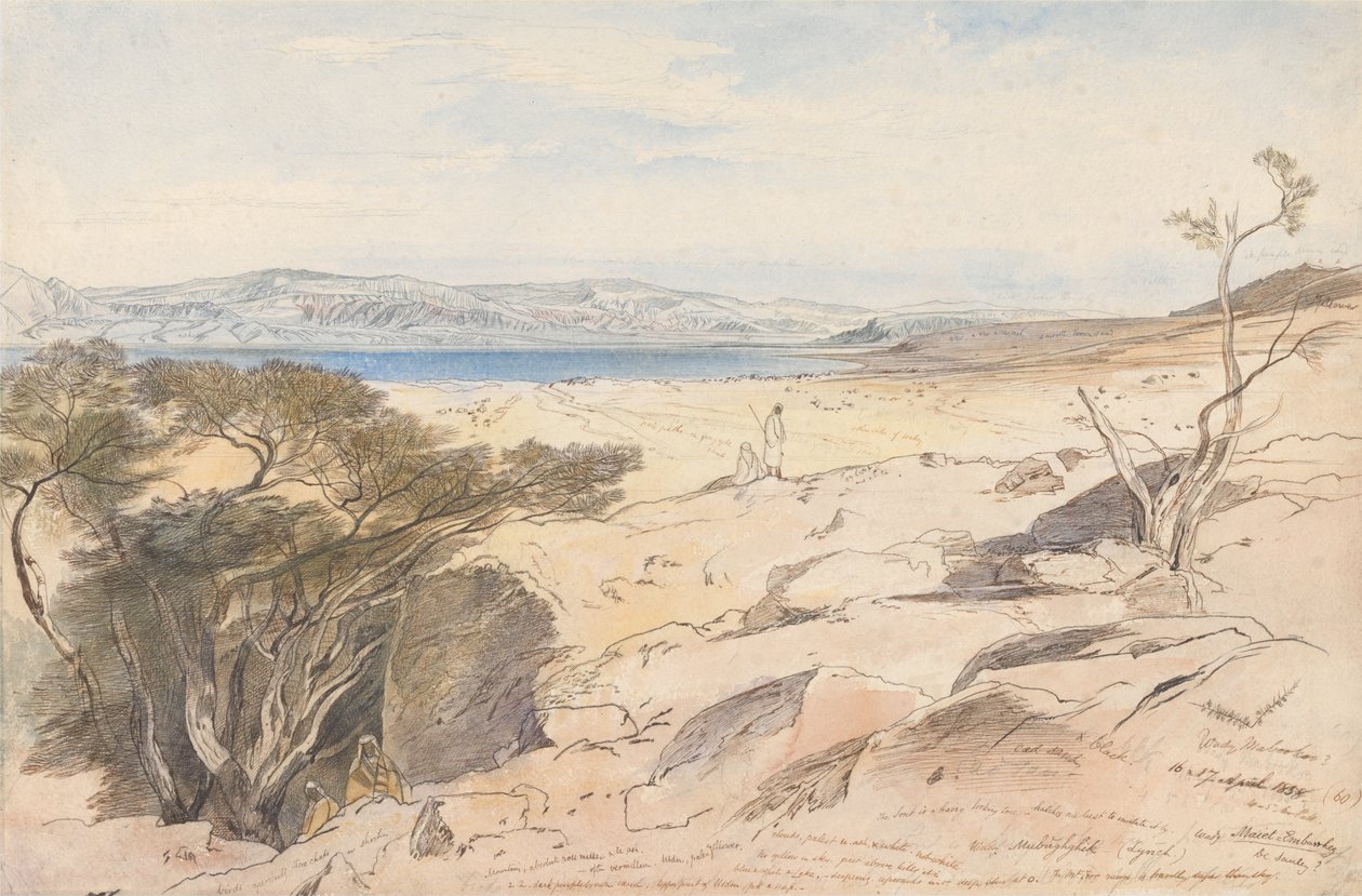 Das Tote Meer, 16. und 17. April 1858 von Edward Lear