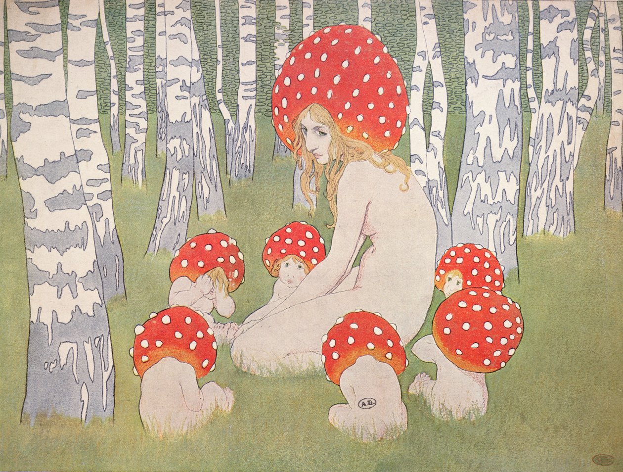 Mutter Pilz mit ihren Kindern, ca. 1900 von Edward Okun
