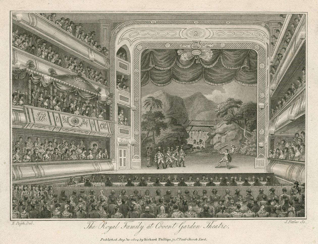 Die königliche Familie im Covent Garden Theatre, London von Edward Pugh