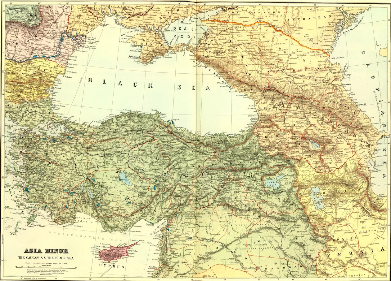 Kleinasien, der Kaukasus und das Schwarze Meer. von Edward Stanford