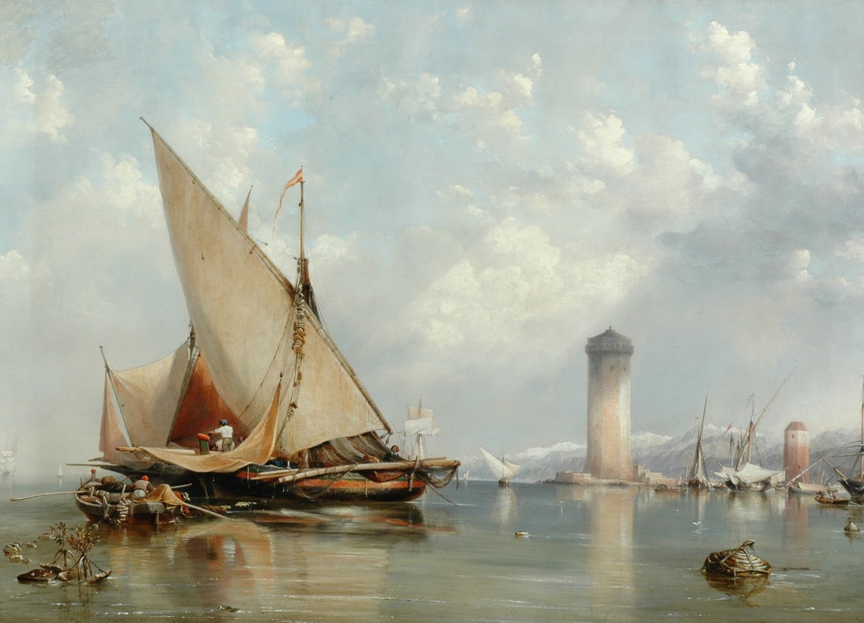 Vor der Küste von Livorno, 1848 von Edward William Cooke