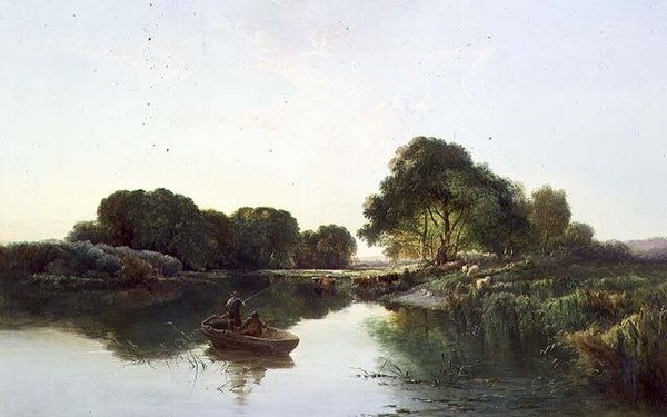 Eine bewaldete Flusslandschaft von Edward Charles Williams
