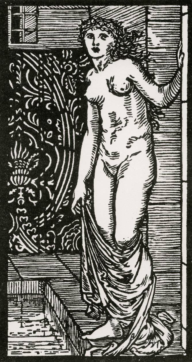 Psyche im Bad, 1866 von Edward Coley after Burne Jones