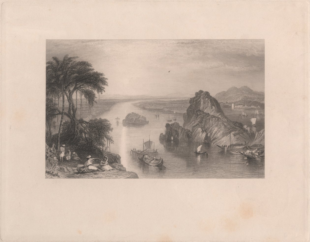 Felsen bei Colgong am Ganges von Edward Goodall
