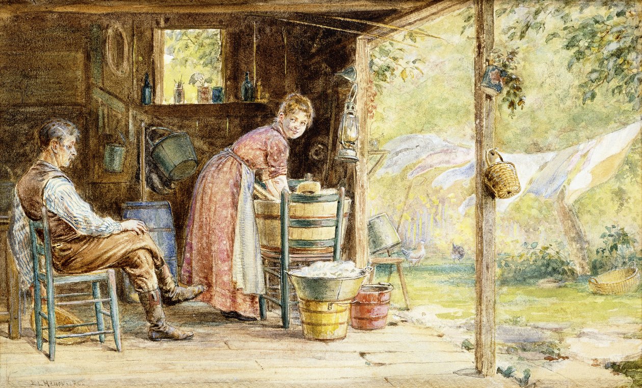 Waschtag, 1890 von Edward Lamson Henry