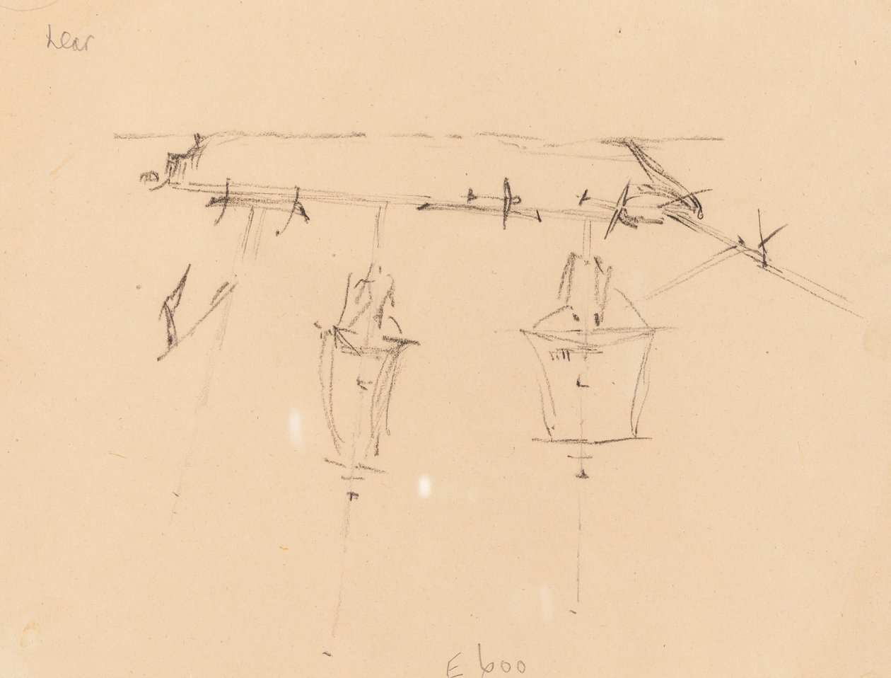 Ein Segelschiff [verso], 1839-1845 von Edward Lear