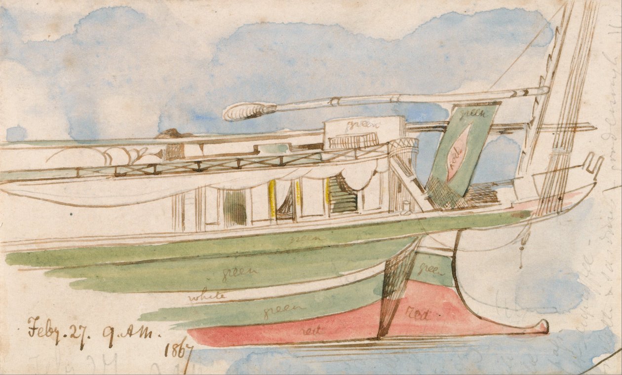 Boot auf dem Nil von Edward Lear