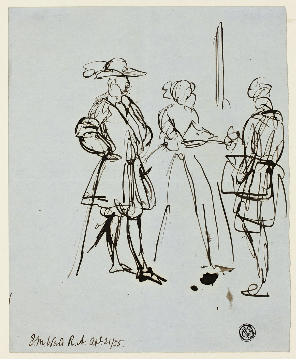 Drei Figuren von Edward Matthew Ward