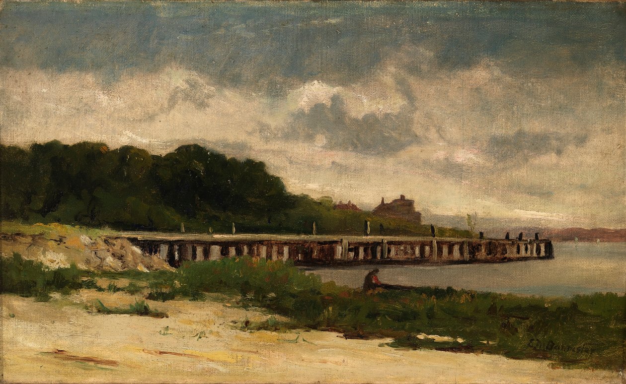 Ohne Titel (Landschaft mit Pier) von Edward Mitchell Bannister