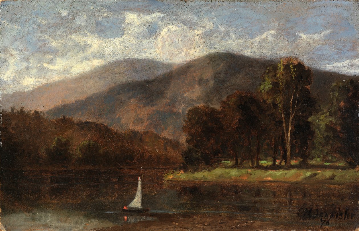 Ohne Titel (Segelboot im Fluss) von Edward Mitchell Bannister