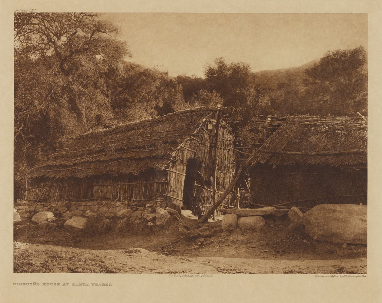 Diegueño-Haus in Santa Ysabel von Edward S. Curtis