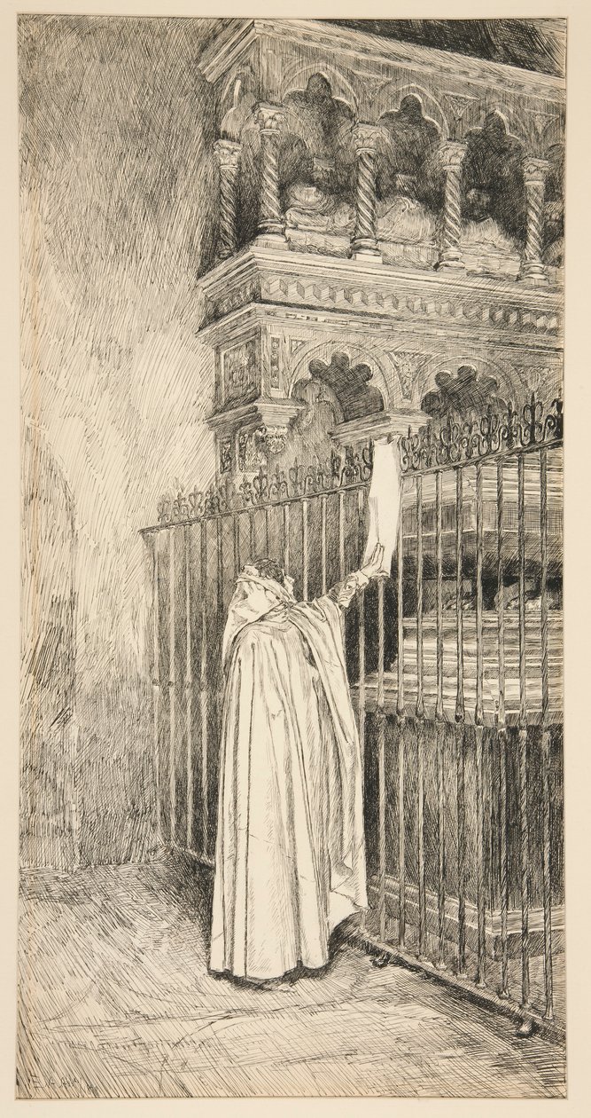 Claudio (liest von einer Schriftrolle): von Edwin Austin Abbey
