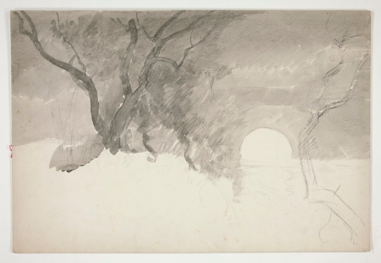 Landschaft an einem Flussufer von Edwin Austin Abbey