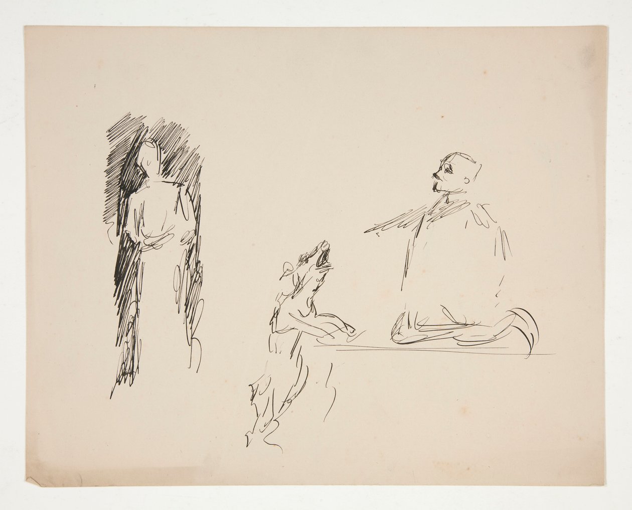 Blatt mit Figurenstudien von Edwin Austin Abbey