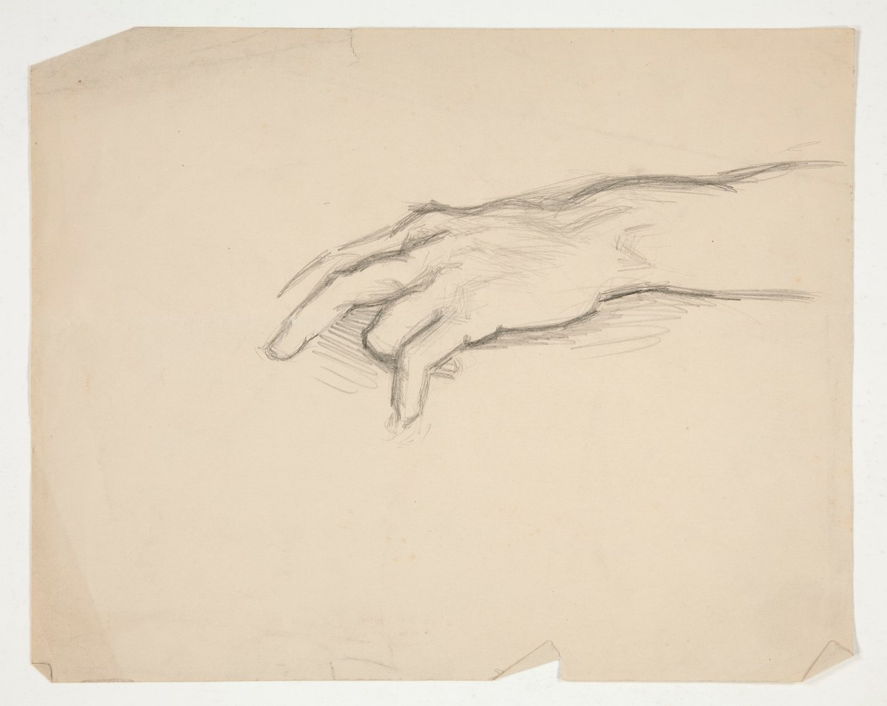 Skizze einer Hand von Edwin Austin Abbey