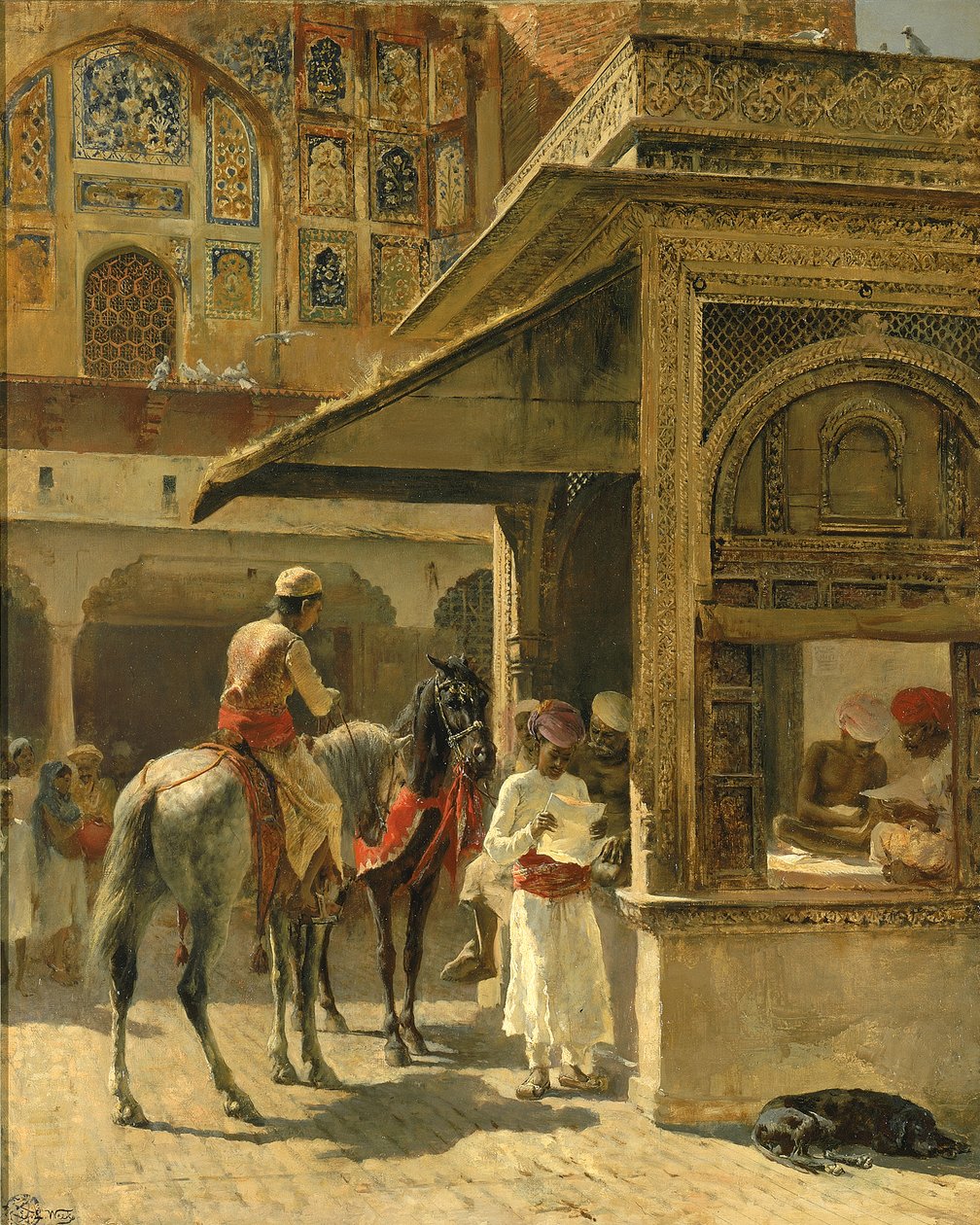 Hindu Kaufleute, ca. 1885 von Edwin Lord Weeks