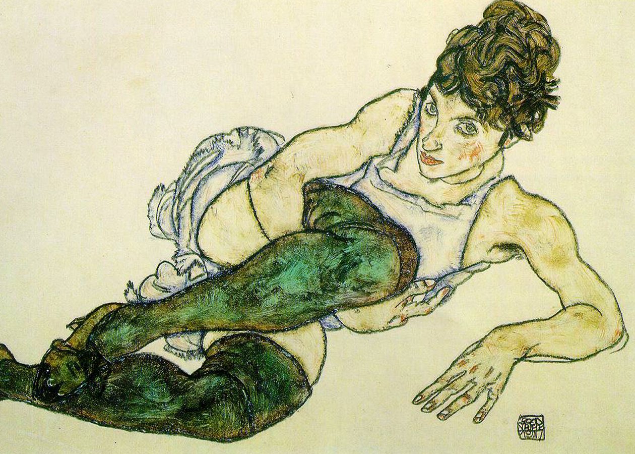 Grüne Strümpfe von Egon Schiele