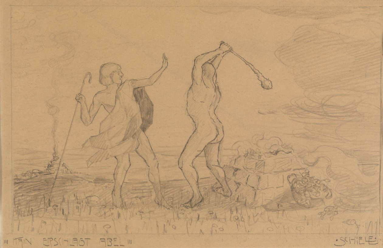 Kain erschlägt Abel von Egon Schiele