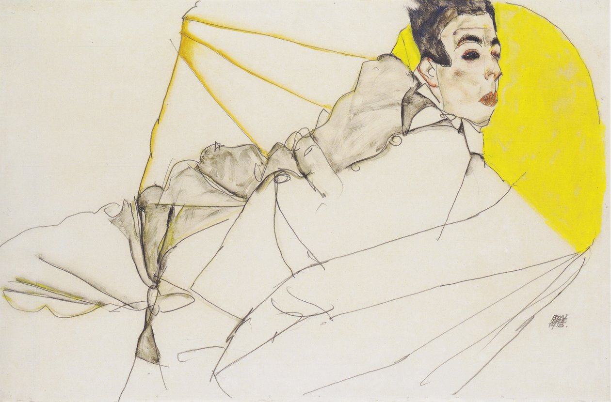 Liegender Knabe (Erich Lederer) von Egon Schiele
