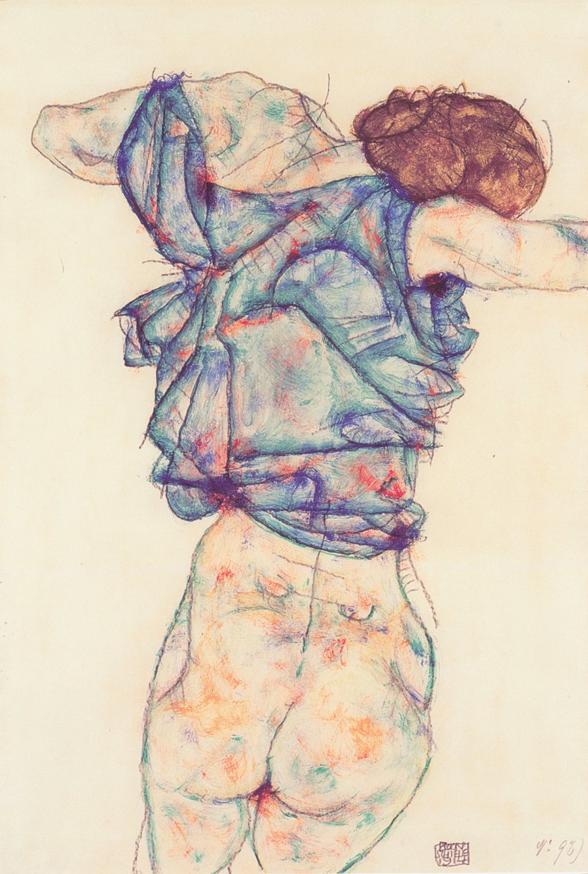 Sich entkleidende Frau von Egon Schiele