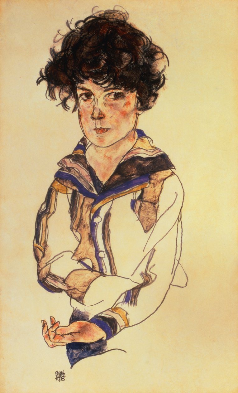 Junger Junge, 1918 von Egon Schiele