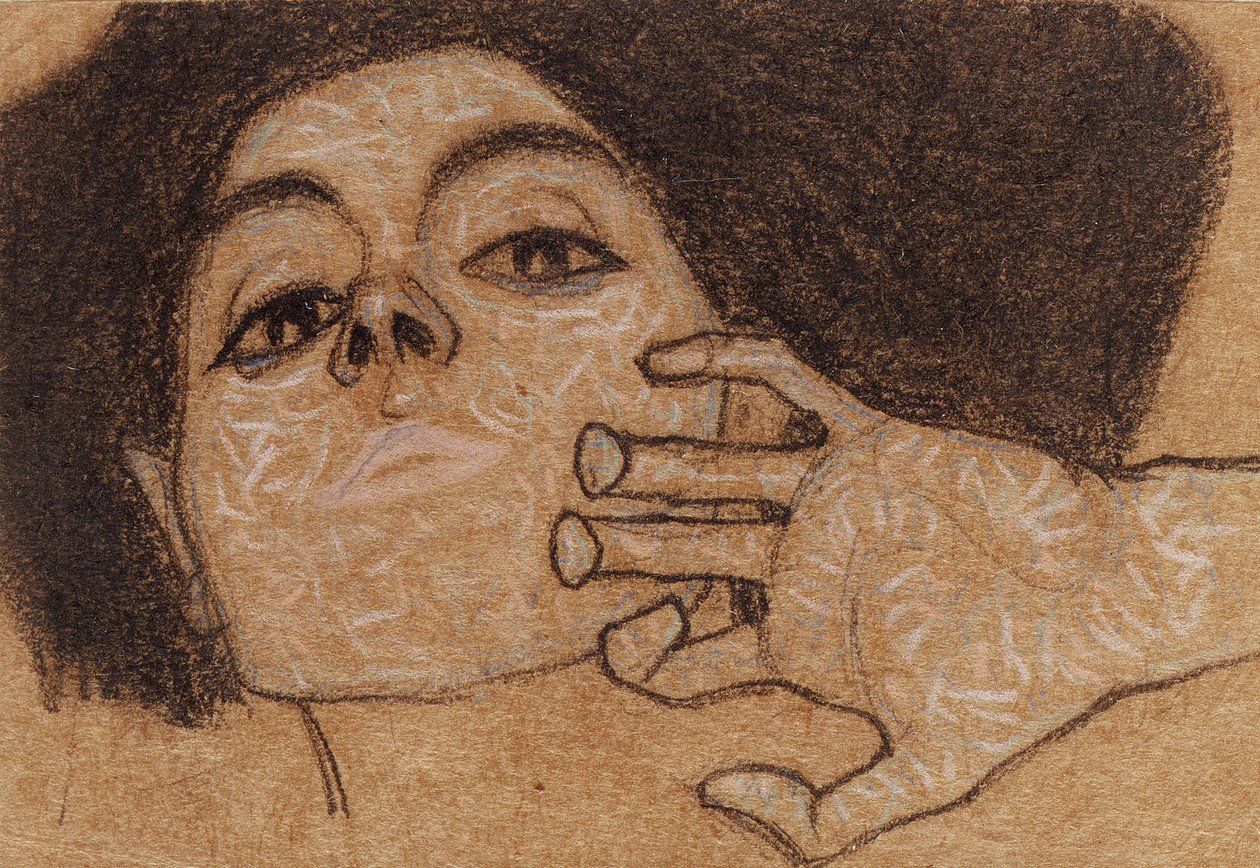 Kopf einer Frau, ca. 1907-8 von Egon Schiele