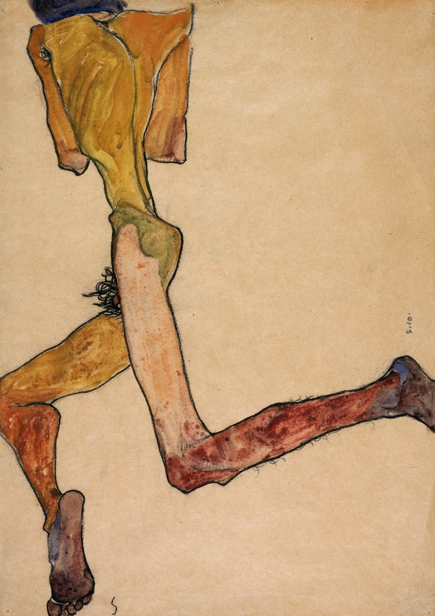 Liegender nackter Mann, 1910 von Egon Schiele