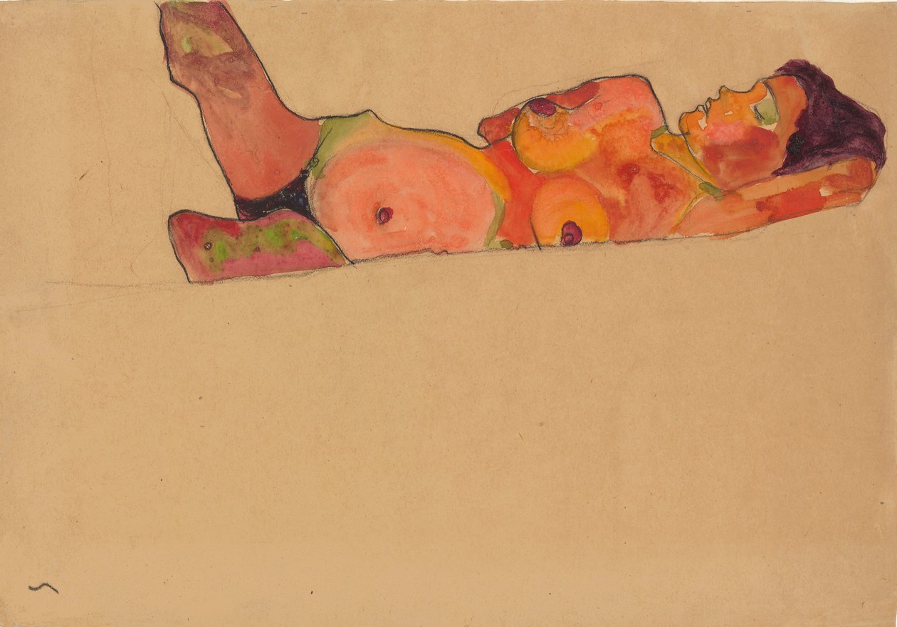 Schlafendes Mädchen, 1910 von Egon Schiele