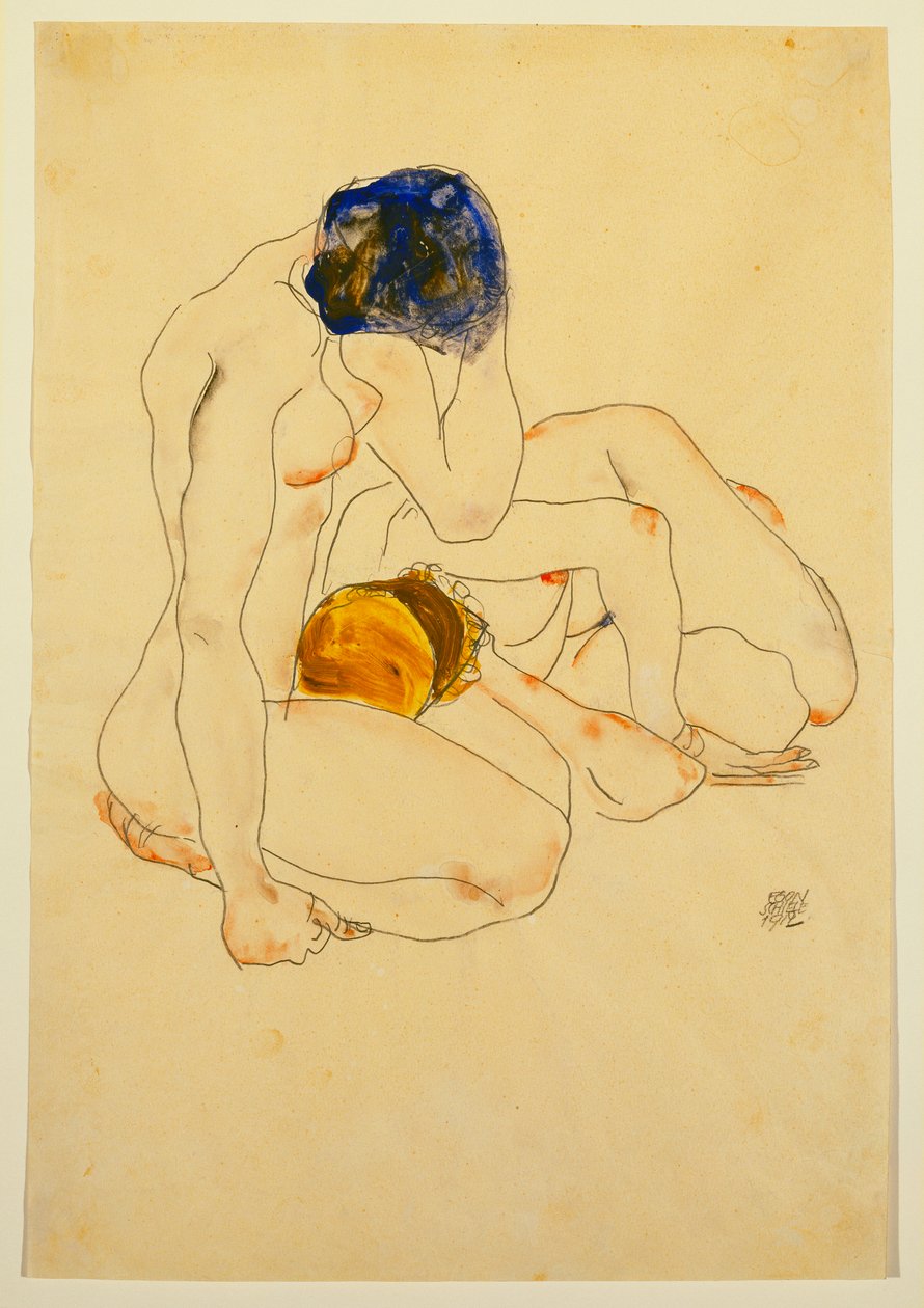 Zwei Freunde, 1912 von Egon Schiele