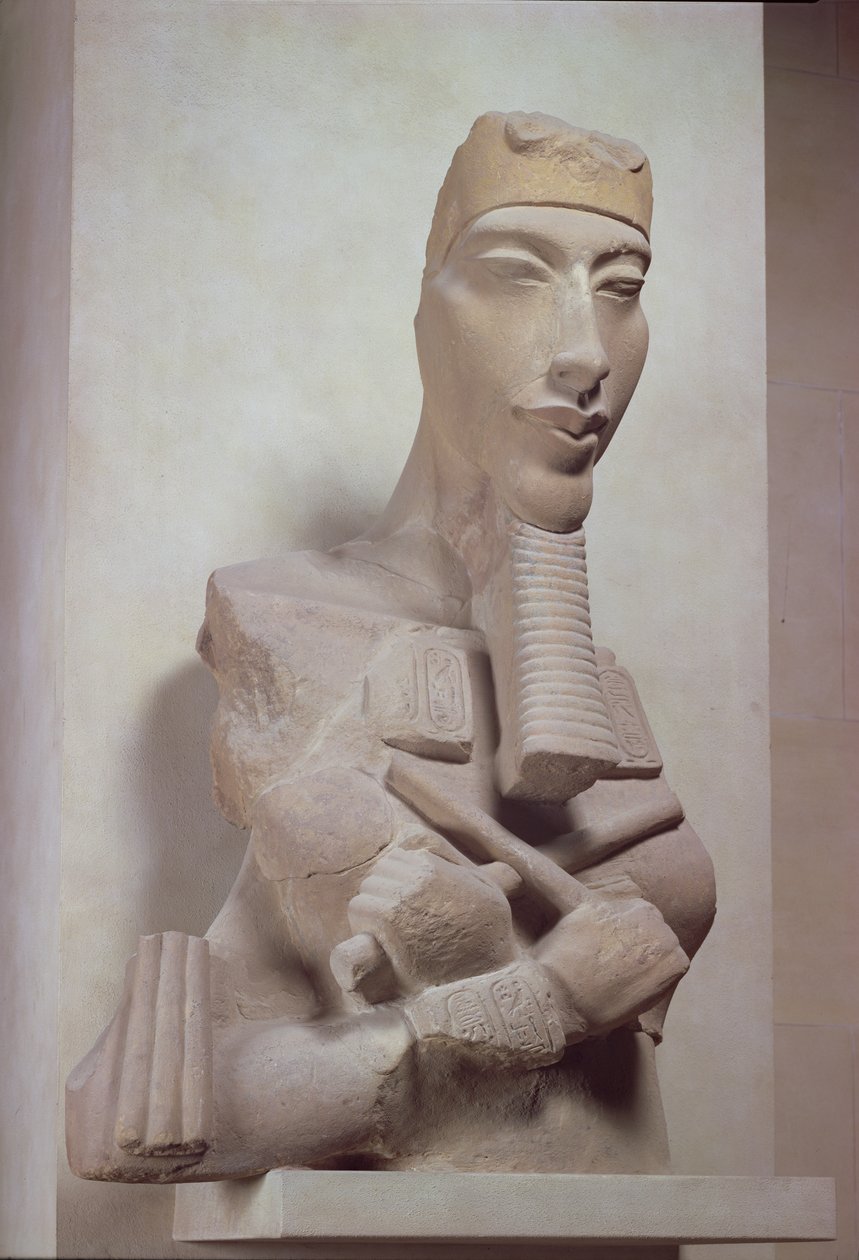 Osirid-Säule von Echnaton (1365-1349 v. Chr.) aus dem Sonnentempel von Amenophis IV. in Karnak, Neues Reich, ca. 1350 v. Chr. von Egyptian 18th Dynasty