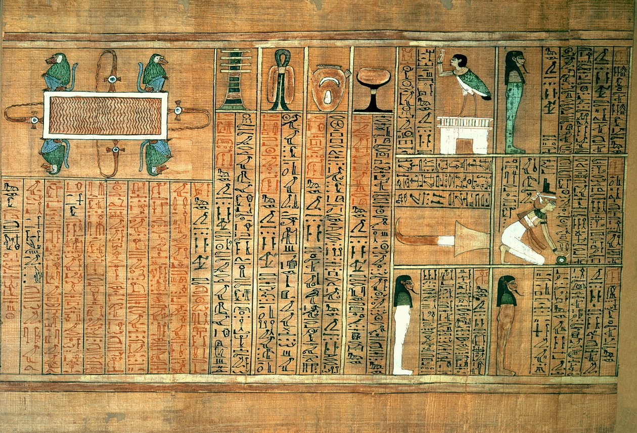 Detail (darstellend den Verstorbenen und sein Ba), aus dem Totenbuch des Schreibers Any, ca. 1250 von Egyptian 19th Dynasty